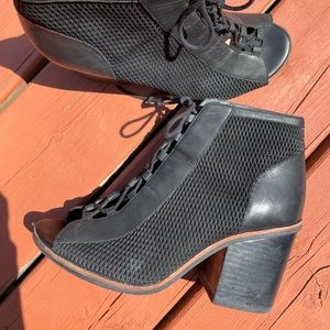 Black leather booties open toe from ALDO.